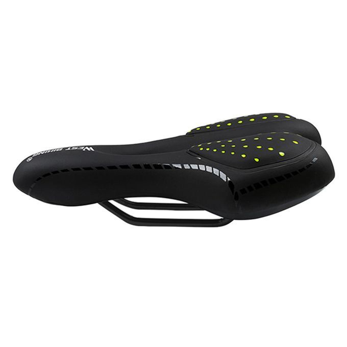 Bicycle Saddle Road Bike Seat Soft Seat Hollow Black+Green