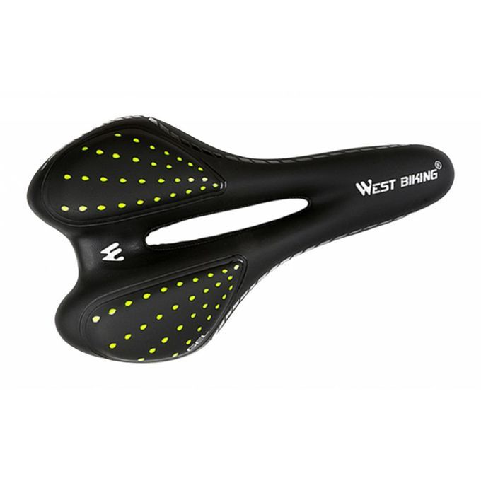 Bicycle Saddle Road Bike Seat Soft Seat Hollow Black+Green