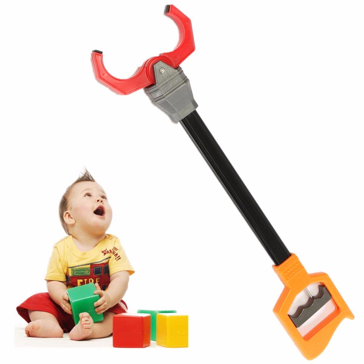 Plastic Retro Robot Arm Pick Up Grab Grabber Claw Pinch Tool Child Toy