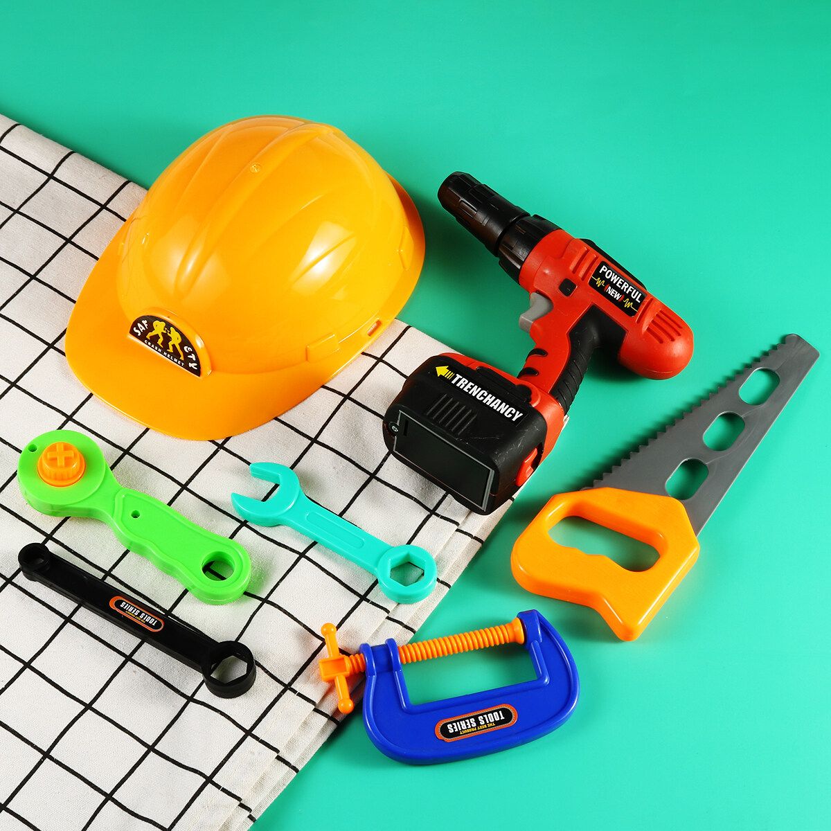 19/32/37PCS Plastic Simulation Tool Set Boys Kids Childs Funny Toy Kit Children Pretend Play Craftsman Carpentry Repair Toys Tools DIY 37PCS