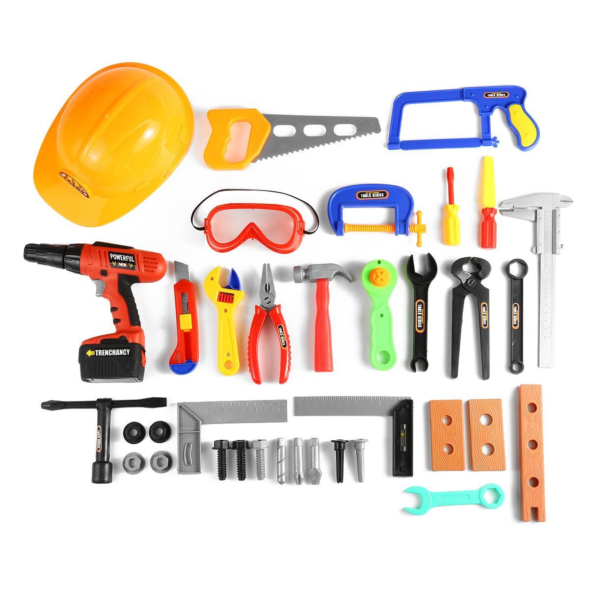19/32/37PCS Plastic Simulation Tool Set Boys Kids Childs Funny Toy Kit Children Pretend Play Craftsman Carpentry Repair Toys Tools DIY 37PCS