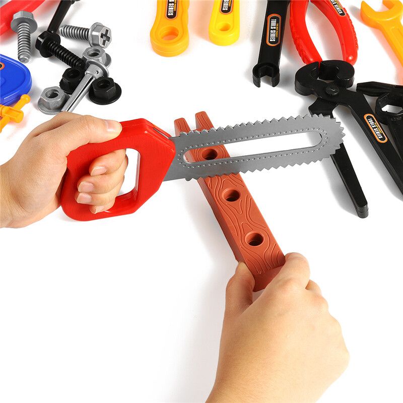 19/32/37PCS Plastic Simulation Tool Set Boys Kids Childs Funny Toy Kit Children Pretend Play Craftsman Carpentry Repair Toys Tools DIY 37PCS