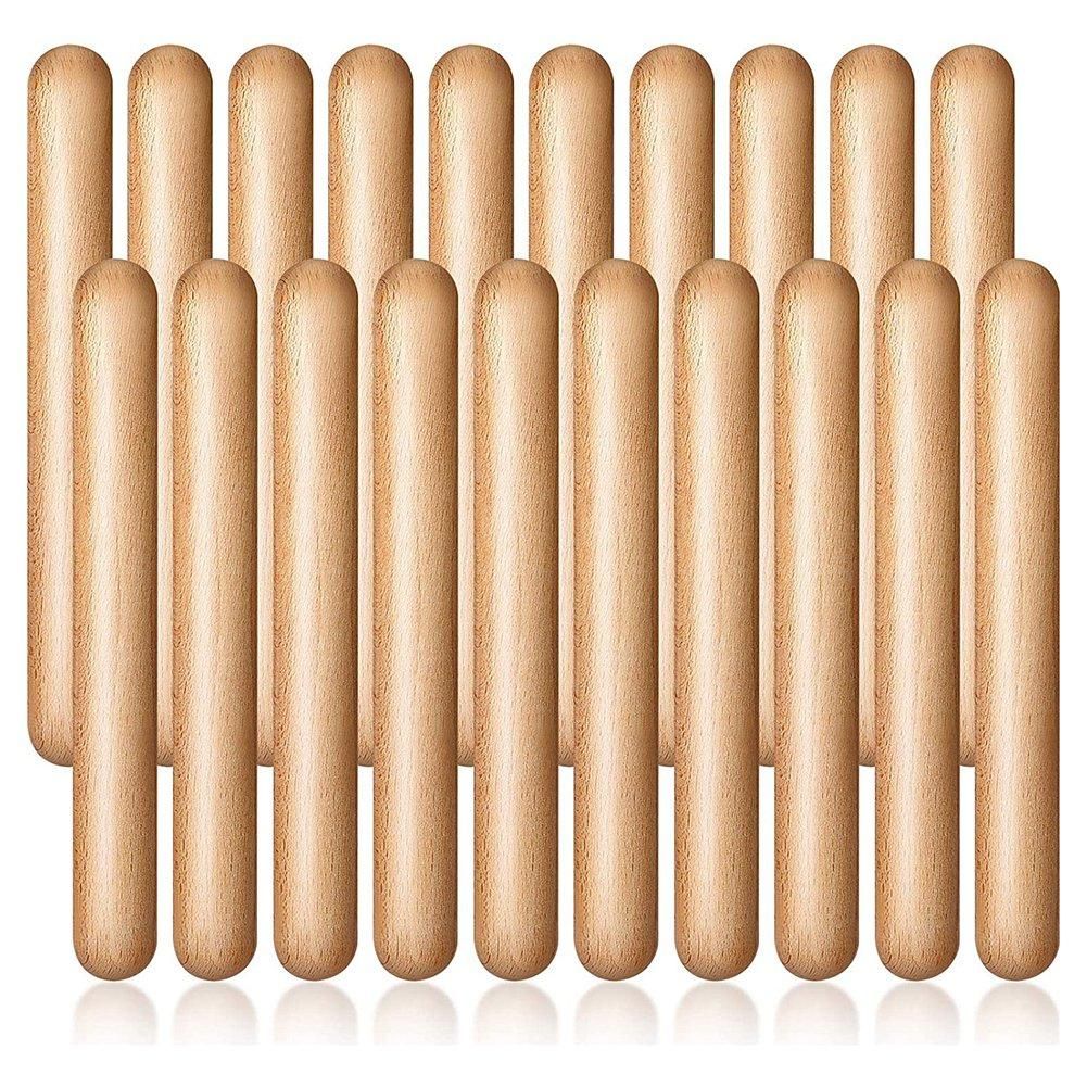 20Pieces 8 Inch Kids Rhythm Sticks Music Lummi Sticks Classical Wood Claves Musical Percussion Instrument Musical Sticks