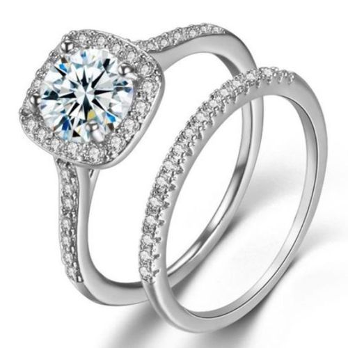 Zircon Women Bridal Diamond Wedding Rings Set