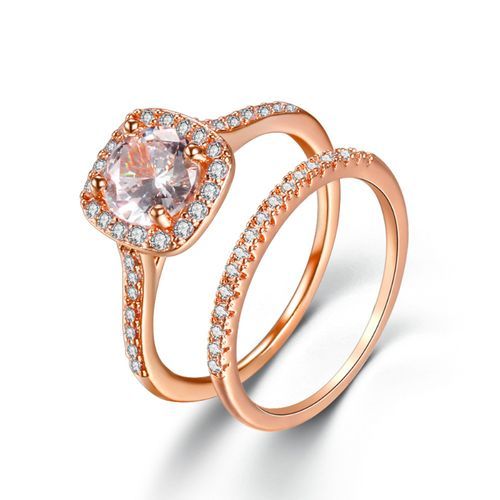 Zircon Women Bridal Diamond Wedding Rings Set