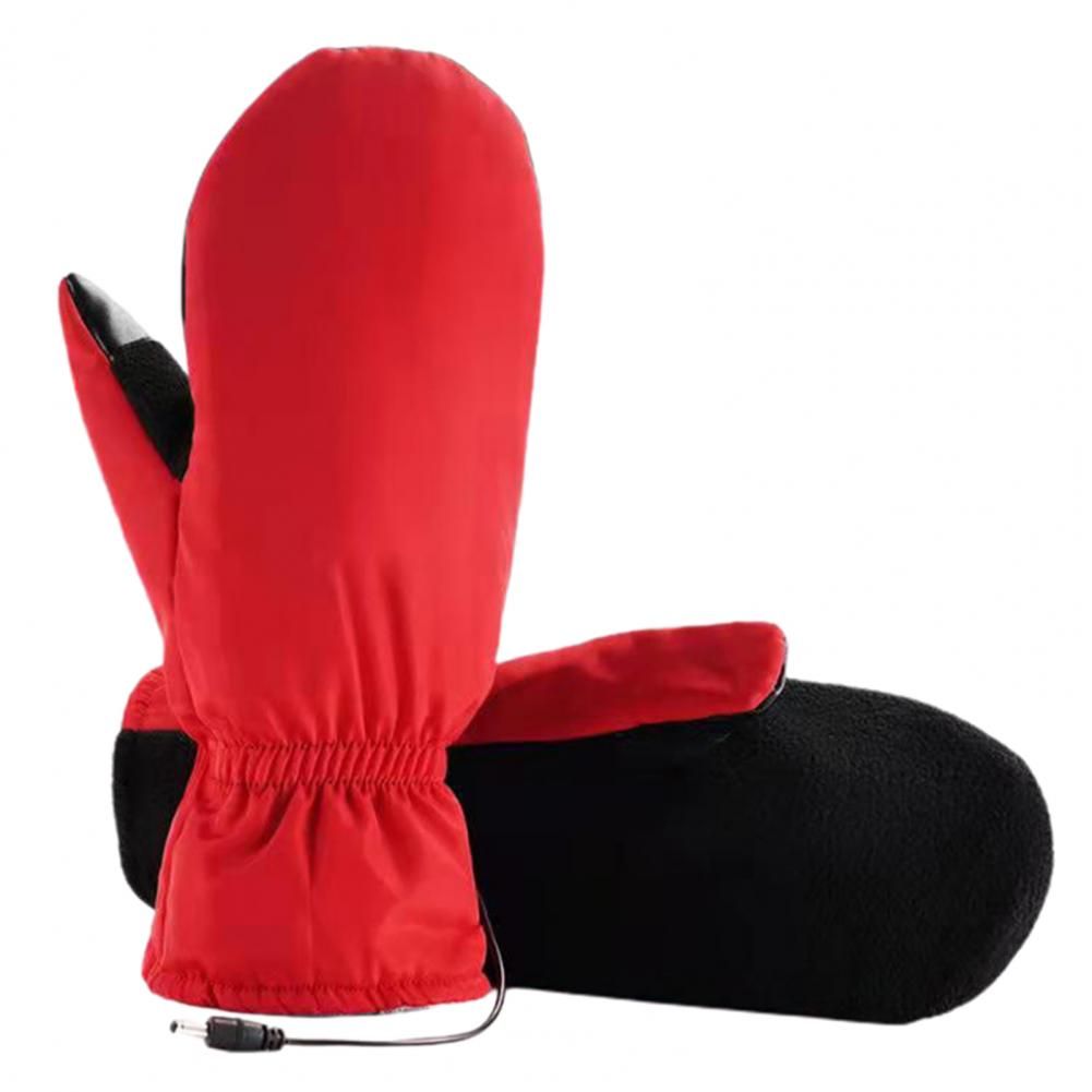 (Red)Electric Heated Gloves 1 Pair Useful Wear-resistant Gift  Women Men USB Electric Heated G GRE