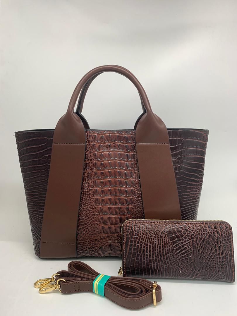 Gray Pearl 2 In 1 Luxurious Chopper Design Handbag For Women
