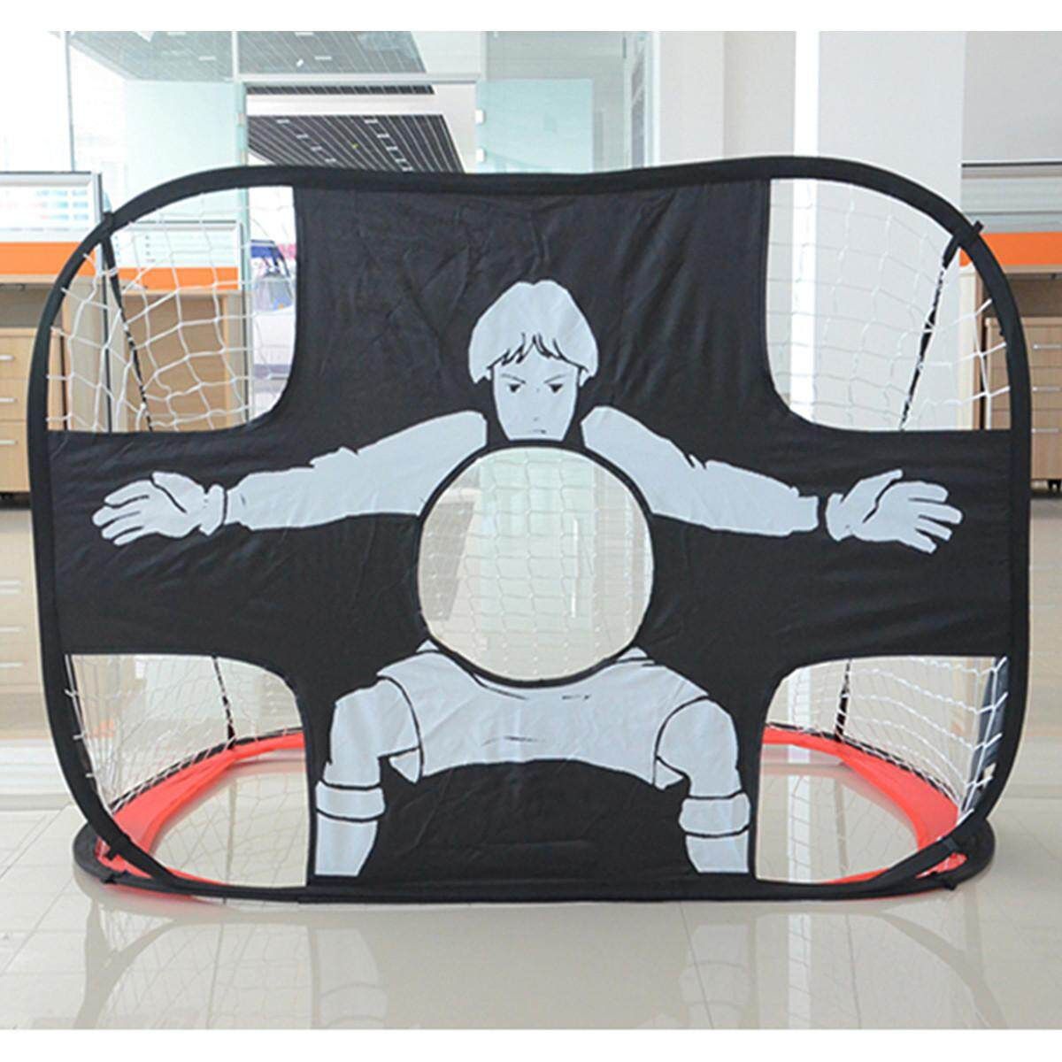 Portable Kid Foldable Football Goal Shot Target 2In1 Dual-Use Net Door Gate