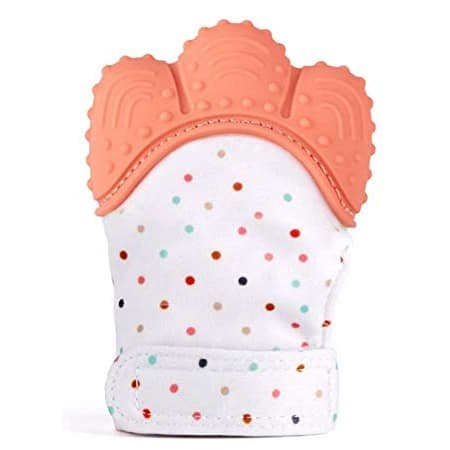 Baby Silicon Teething Teether Pacifier Glove - Salmon Orange