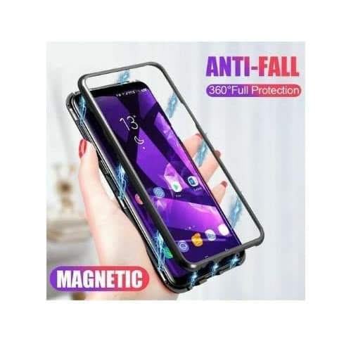 Samsung A10s Metal Tempered Glass Magnetic Case - Black Officialo