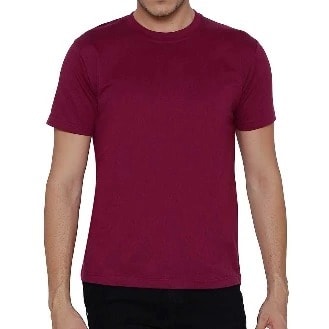 Custom Fits Basic Men's Round Neck T-shirts - Wine