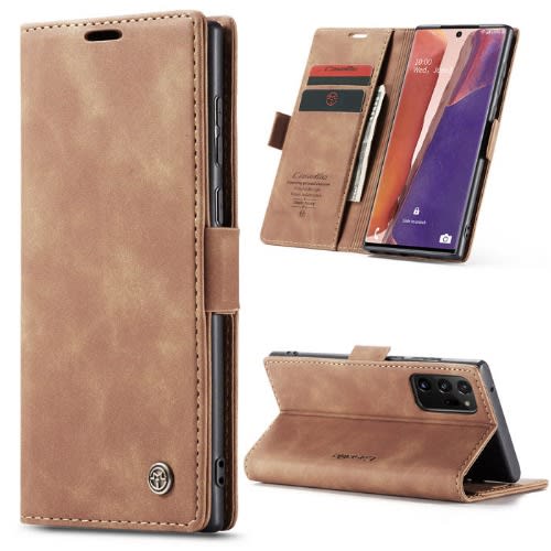 Wallet Stand Magnetic Flip Case For Samsung Note 20-Brown