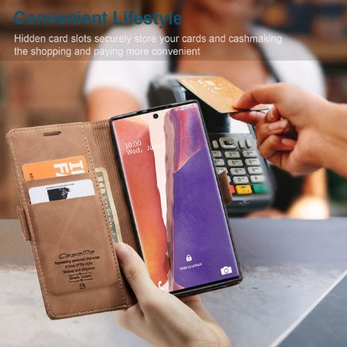 Wallet Stand Magnetic Flip Case For Samsung Note 20-Brown