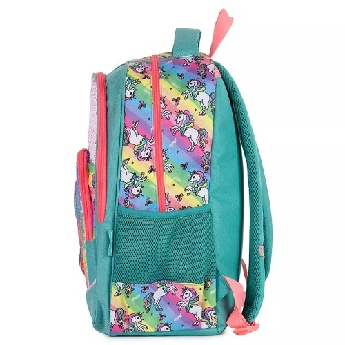 Girls Unicorn Sequins Water-resistant Sturdy School Bag Set -Green