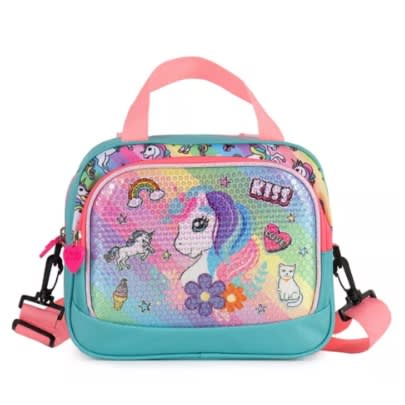 Girls Unicorn Sequins Water-resistant Sturdy School Bag Set -Green