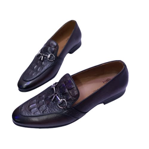 Men's Croco Shoe - Black