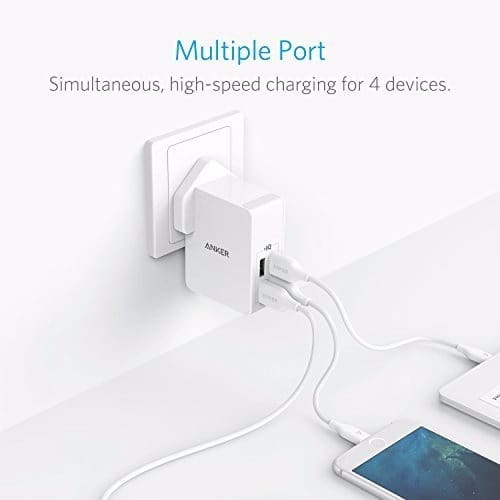 PowerPort 4 Lite - White 4-Port USB Wall Charger