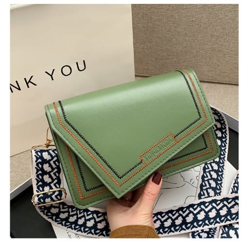 Premium Quality Leather Ladies Crossbody Hand Bag- Green