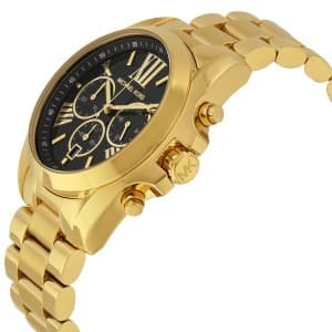 Mid-Size Bradshaw Chronograph Black Dial Gold-tone Watch MK5739