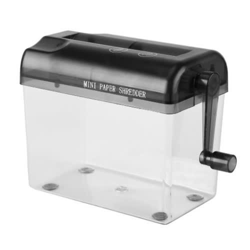 A6 Portable Mini Shredder - Manual Paper Documents Cutting Tool - Black