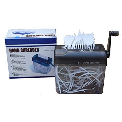 A6 Portable Mini Shredder - Manual Paper Documents Cutting Tool - Black