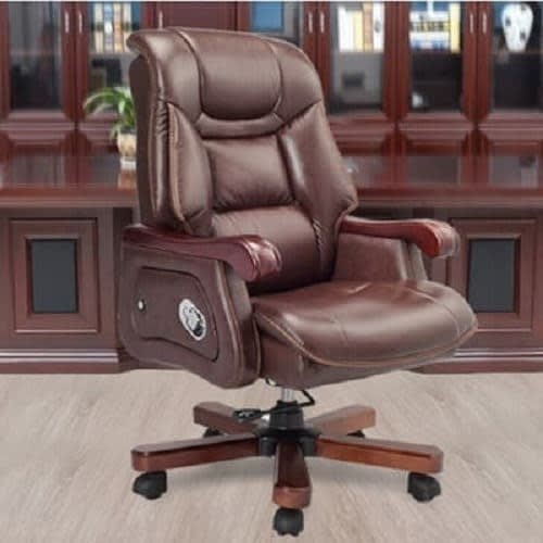 Leather Ergonomic Recliner Office Executive Chair