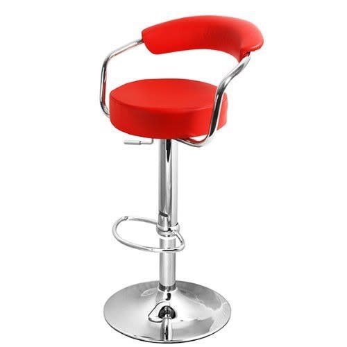 Chrome Bar Stool - Red