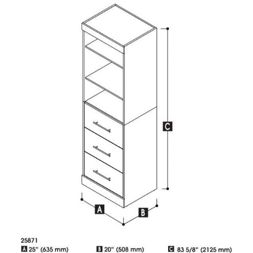 25“ Storage Unit With Door & Drawers - Nebula
