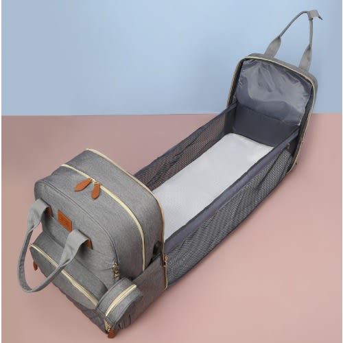 Baby Diaper Backpack With Changing Station - Multifunction - Potable - Grey
