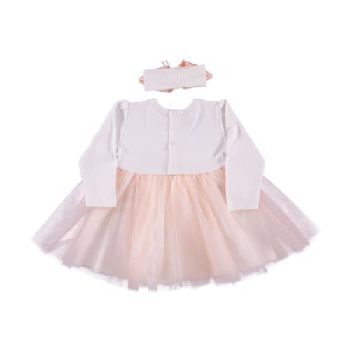 Baby Girl Dress Oval Flower Salmon
