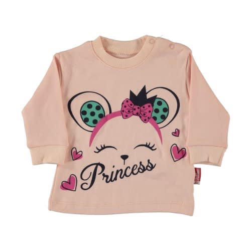 Baby Girl Sweatshirt - Princess  - Salmon