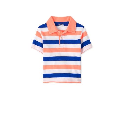 Boy's Wide Striped Colour Block Polo Shirt