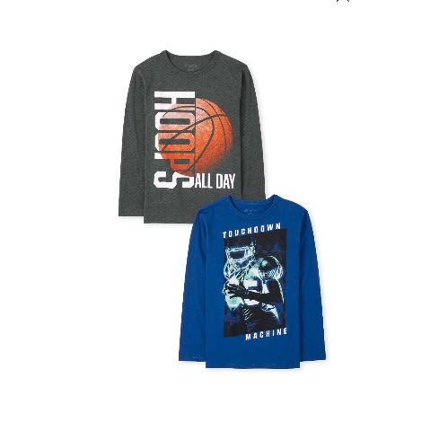Boys Touchdown All Day Long Sleeve Tshirt - 2 in 1 set