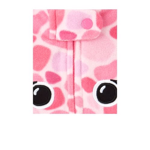 Zip-Up Bricks Cheetah Fleece Sleep & Play BodySuit - 3-6months