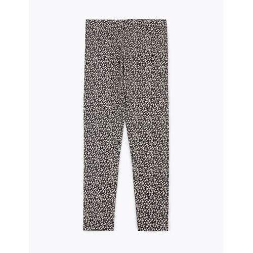 Cotton Rich Floral Cream Leggings