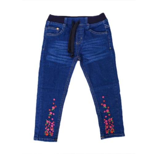 Girls Floral Embroidery Skinny Jeans  - ( Size Runs Small)