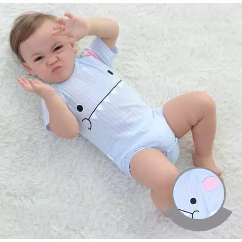 Short Sleeve Unisex Romper - Blue
