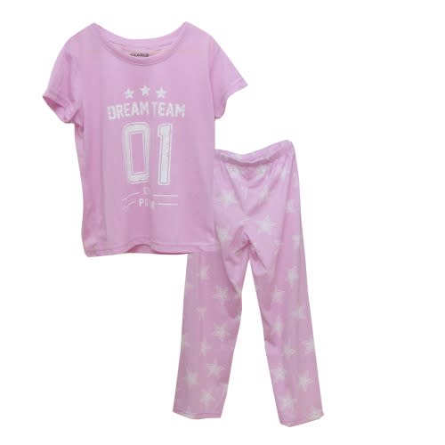 2pcs Dream Team Prints Nighties Set - Pink