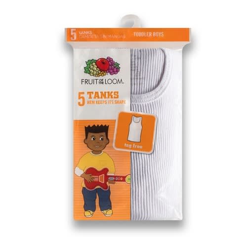 Toddler Boys' White Tank Singlet Underwear Shirt - 5 Pack