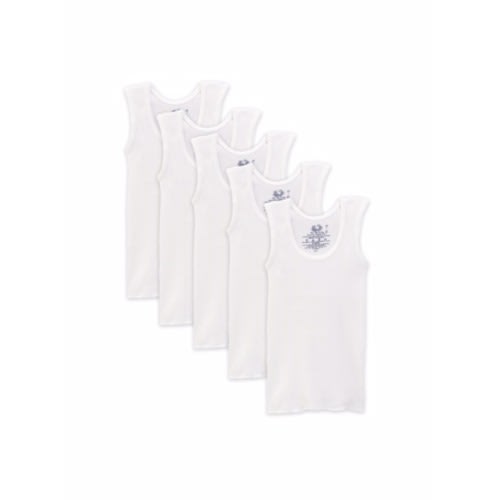 Toddler Boys' White Tank Singlet Underwear Shirt - 5 Pack