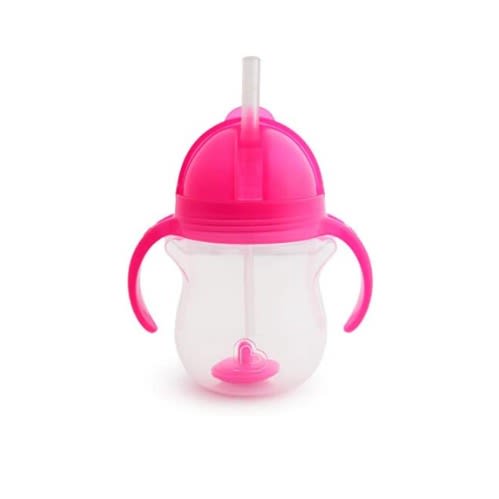 Any Angle Click Lock Weighted Straw Trainer Cup -Pink-7oz