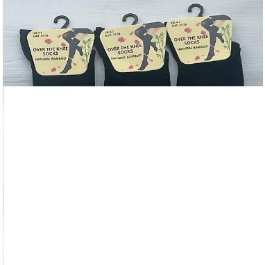 Over Knee High Socks - 3  Pieces - Black