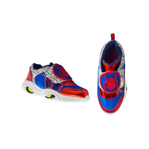 Boys Spiderman Light Up Sneakers - Blue & Red
