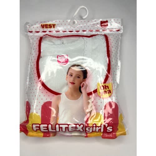 White Singlet For Girl's - 3 Pieces