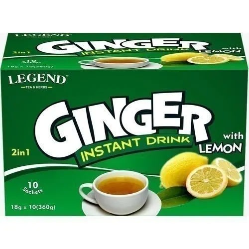 Legend Instant Ginger Tea With Lemon Flavour Taste -2 In 1 - 18g x 10Sachets