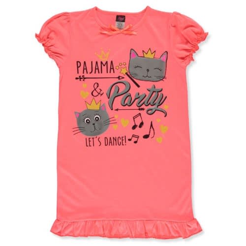 Girls Slumber Pyjamas Paw Party Nightgown- 2pcs Set (size Run Small/short)