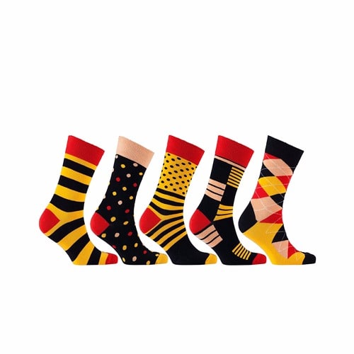 5 Pair Dress Socks - Pack of 9 - Multicolour