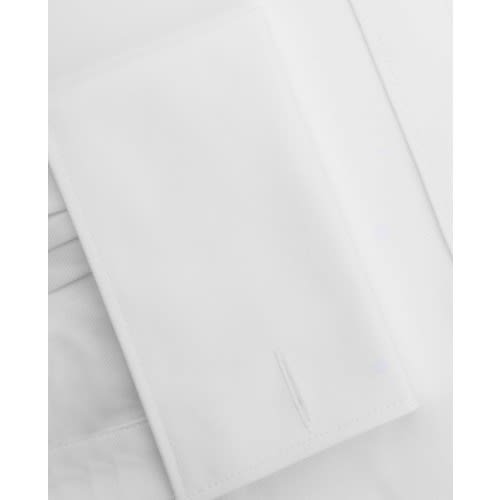 Twill Fitted White Double Cuff Shirt