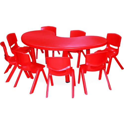 Children School Activities Study Table With 8 Chairs