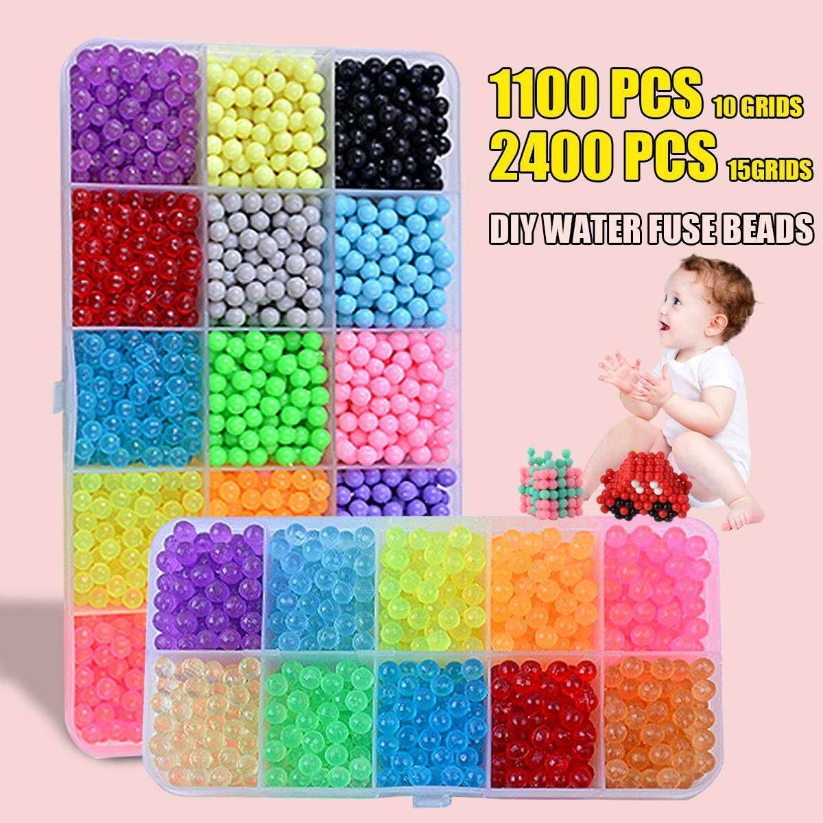 2400Pcs Diy Handmade Boy Girl Toy Magic Water Mist Magic Beads Water Sticky Beads Spell Bean Bean Magic Beads 15 Bars Of Candy Beads